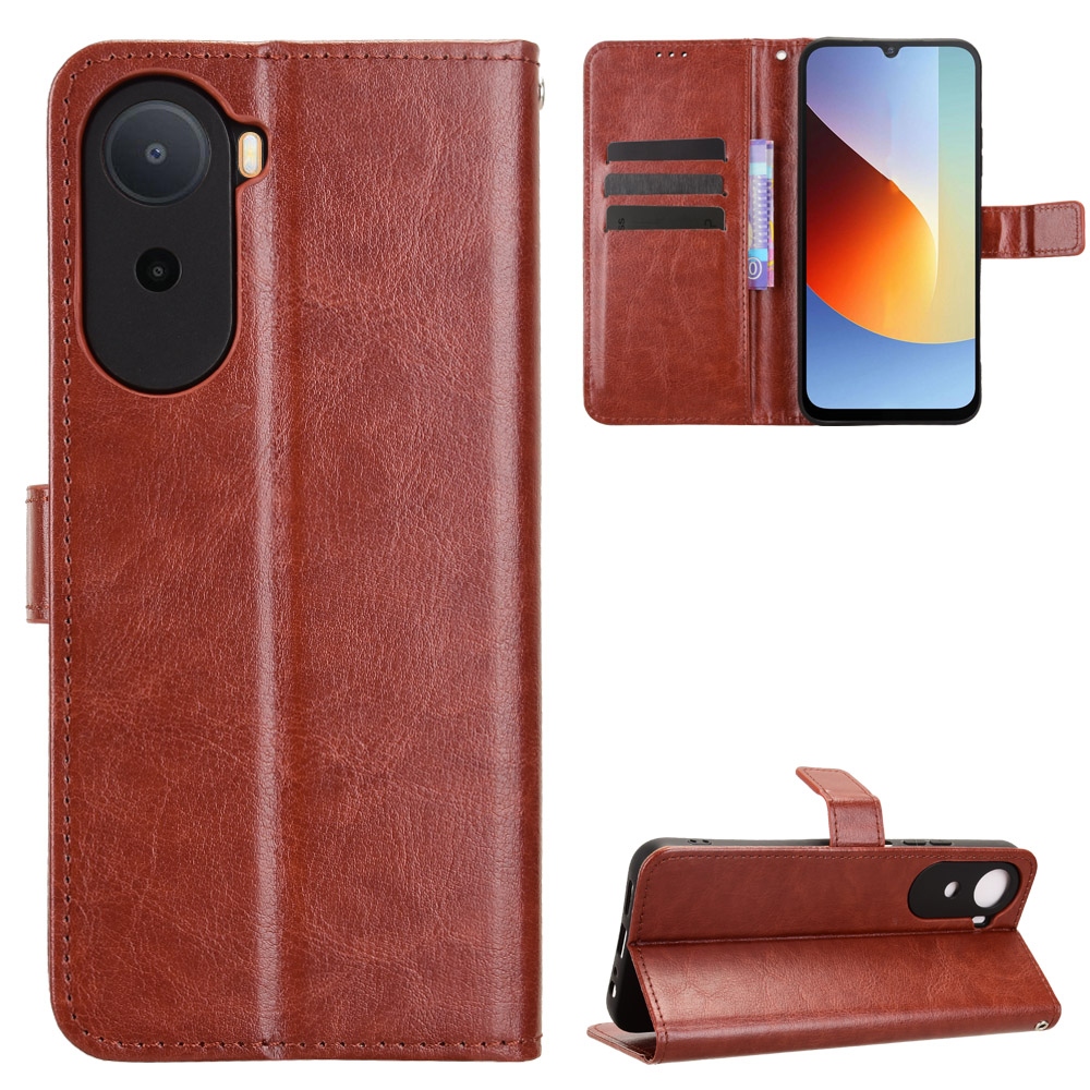 Crazy knížkové pouzdro na Xiaomi Redmi A7 Pro - hnědé