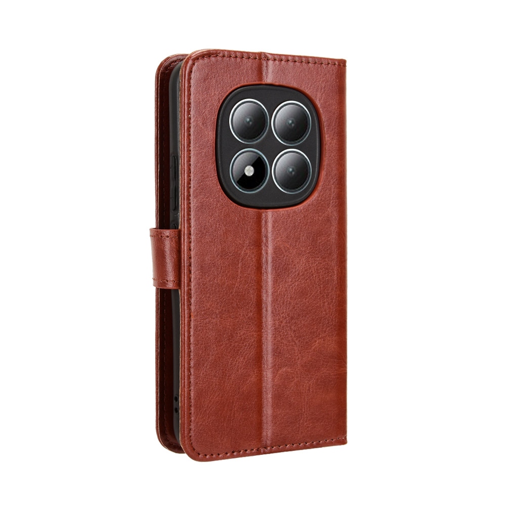 Crazy knížkové pouzdro na Xiaomi Redmi Note 15 Pro 4G - hnědé