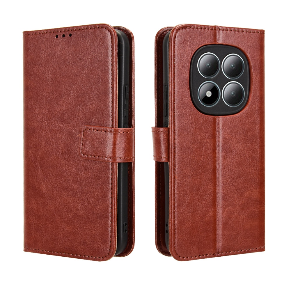 Crazy knížkové pouzdro na Xiaomi Redmi Note 15 Pro 5G - hnědé