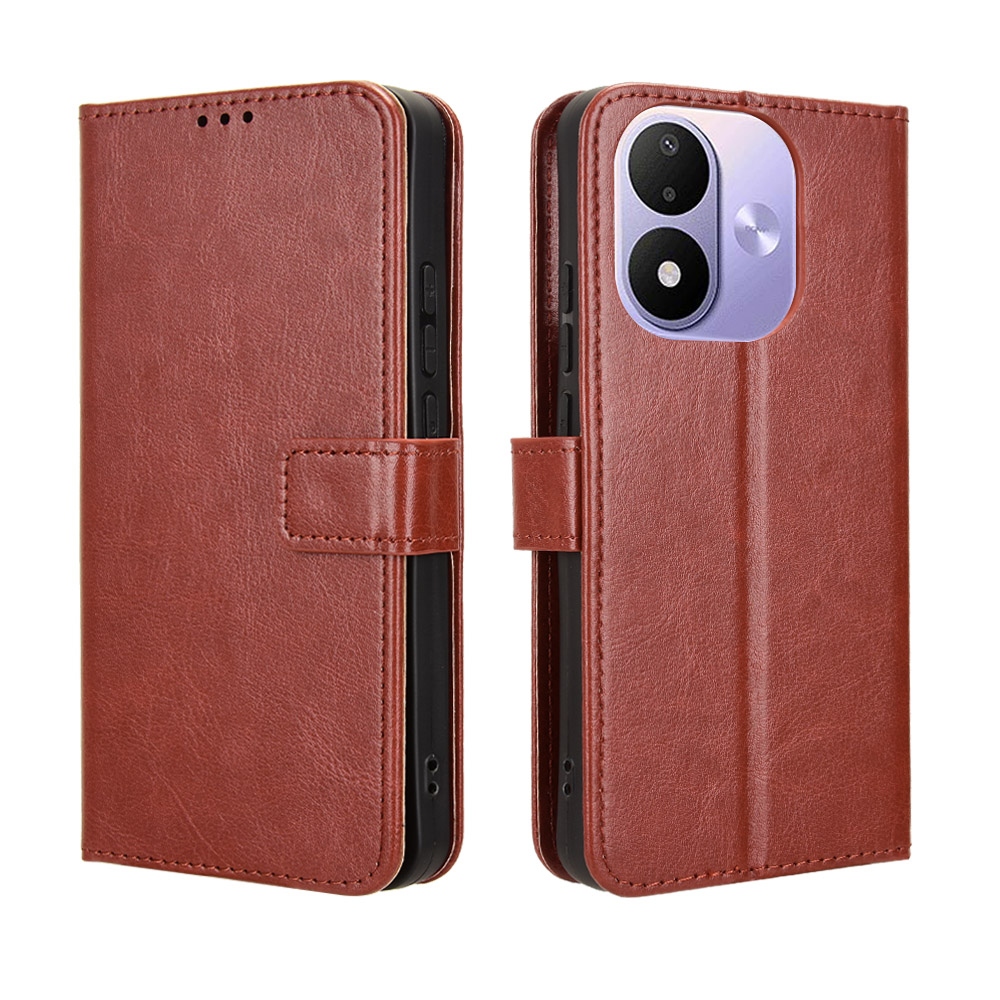Crazy knížkové pouzdro na Xiaomi Redmi Note 17 4G/5G - hnědé