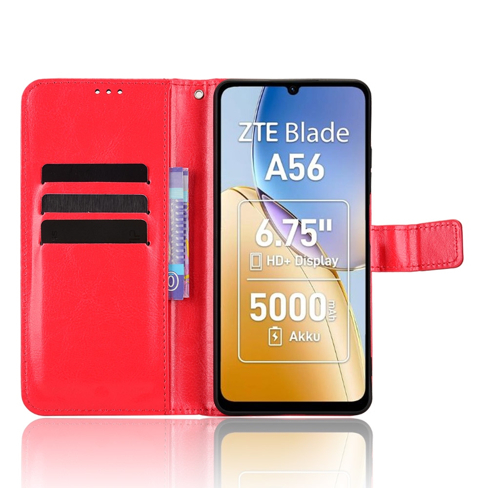 Crazy knížkové pouzdro na ZTE Blade A56 - červené