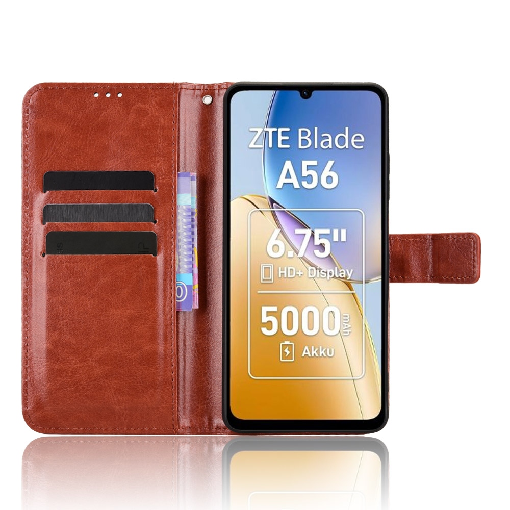 Crazy knížkové pouzdro na ZTE Blade A56 - hnědé