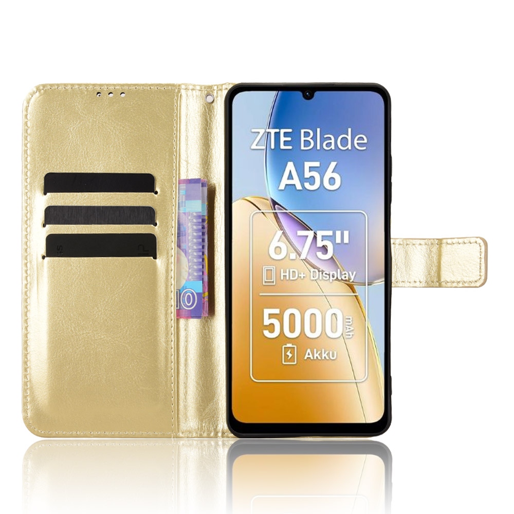 Crazy knížkové pouzdro na ZTE Blade A56 - zlaté