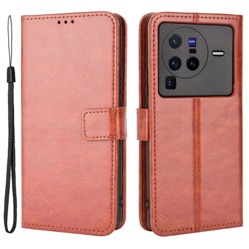 Crazy peněženkové pouzdro na mobil Vivo X80 Pro - hnědé