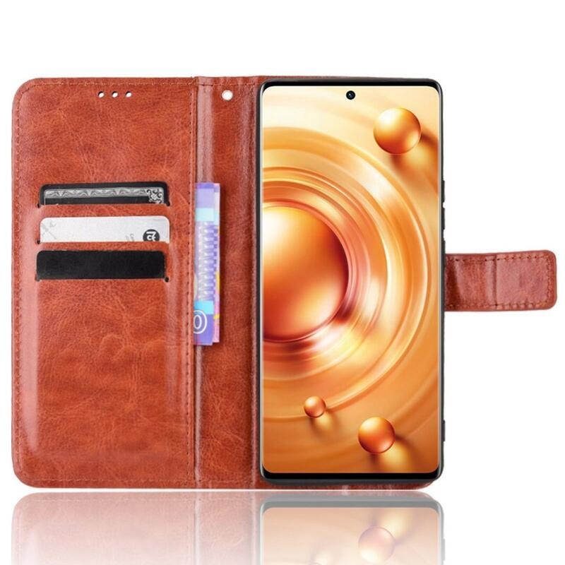 Crazy peněženkové pouzdro na mobil Vivo X80 Pro - hnědé