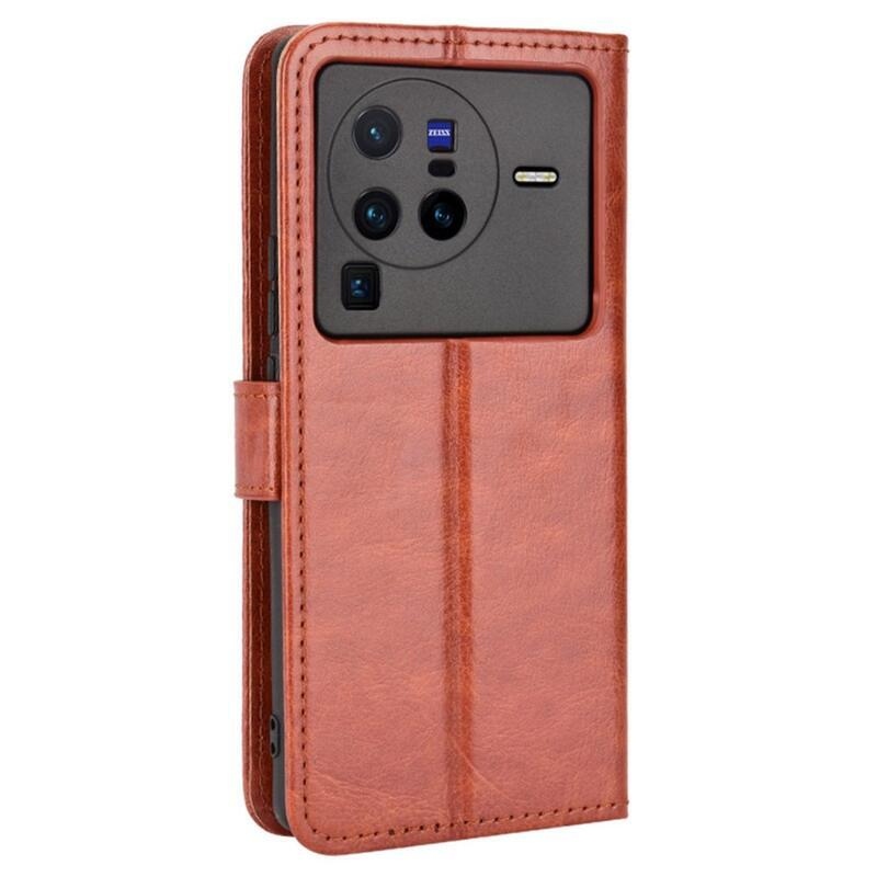 Crazy peněženkové pouzdro na mobil Vivo X80 Pro - hnědé