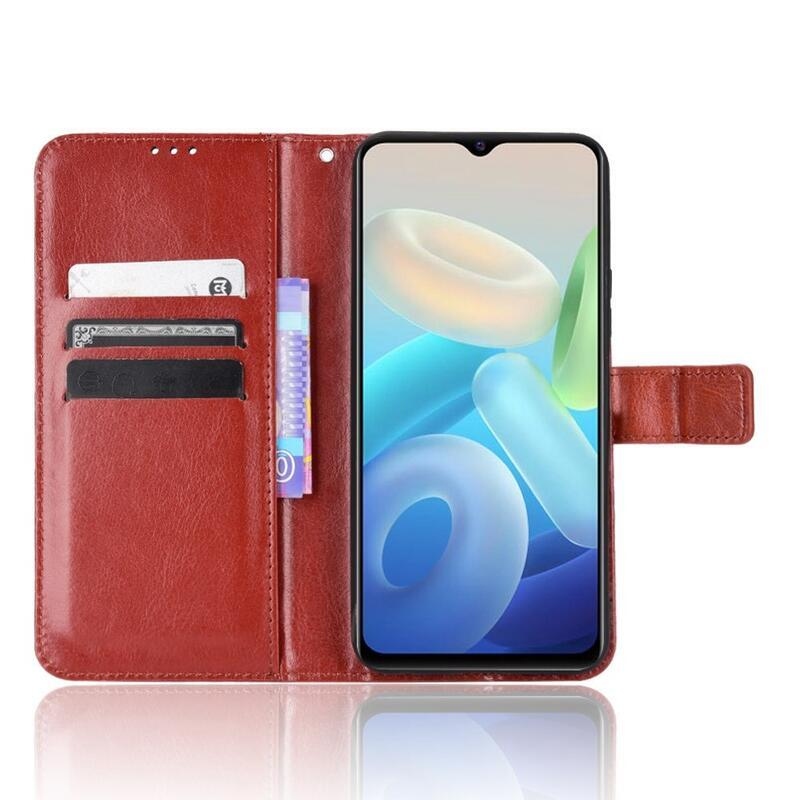 Crazy peněženkové pouzdro na mobil Vivo Y55 5G - hnědé