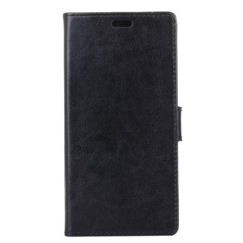 Crazy PU kožené flipové pouzdro na Sony Xperia XA2 Plus - černé