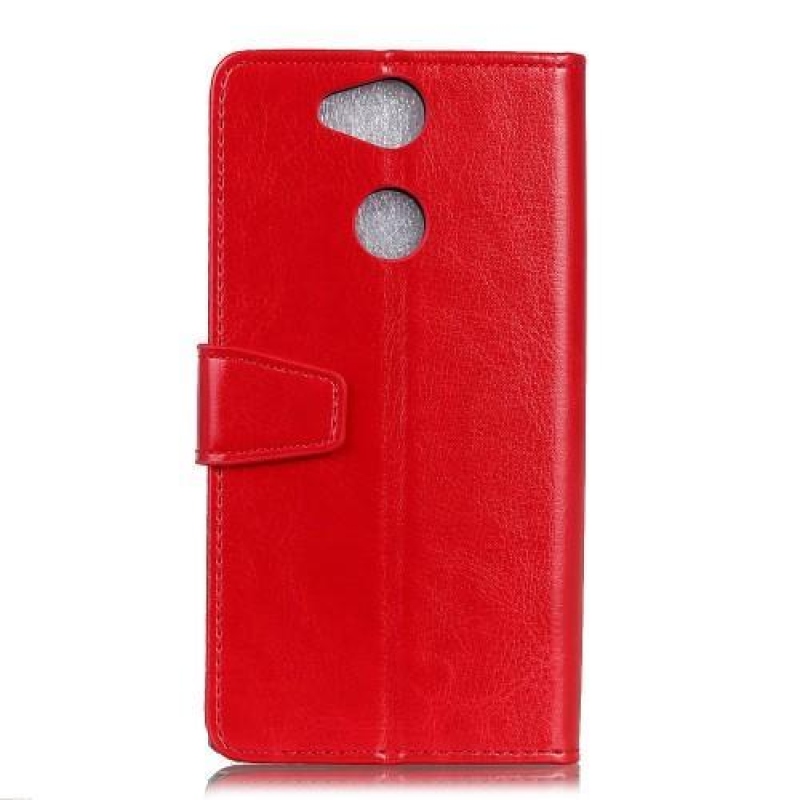 Crazy PU kožené flipové pouzdro na Sony Xperia XA2 Plus - červené