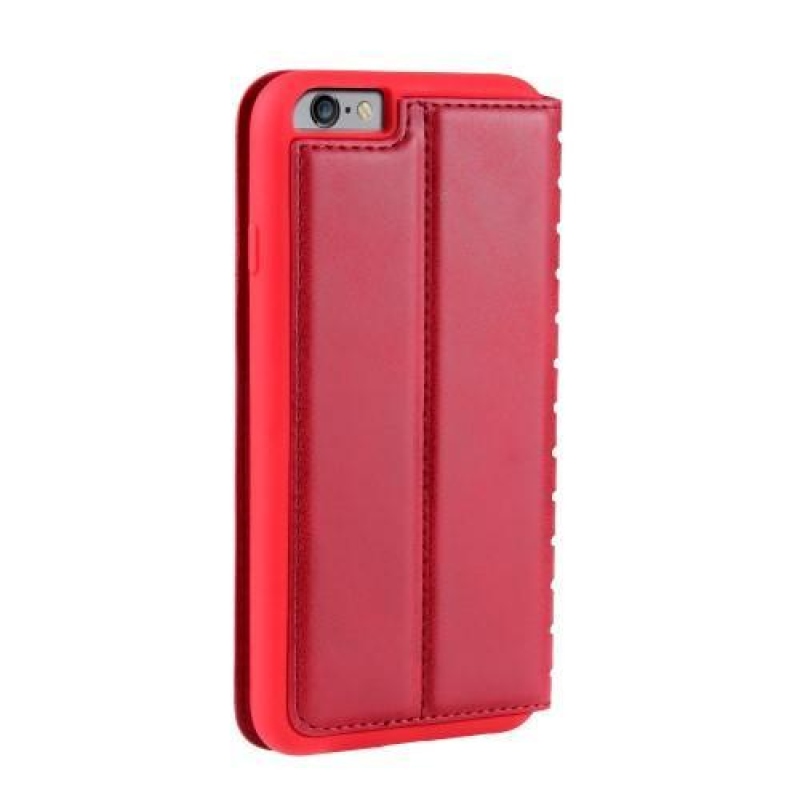Crazy PU kožené klopové pouzdro na iPhone 6 Plus a iPhone 6s Plus - červené