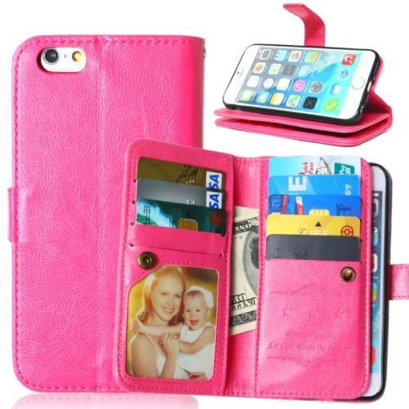 Crazy PU kožené knížkové pouzdro na iPhone 6s Plus a 6 Plus - rose