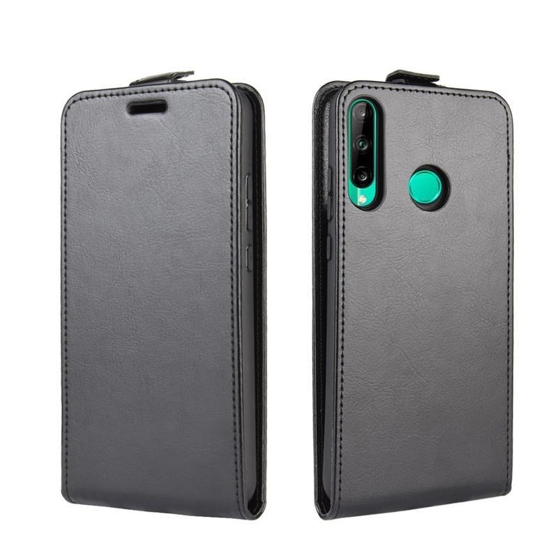 Crazy PU kožené peněženkové flipové pouzdro na mobil Huawei P40 Lite E - černé