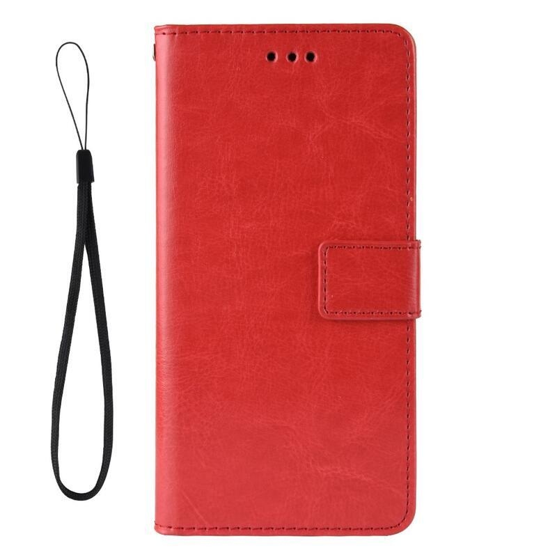 Crazy PU kožené peněženkové pouzdro na mobil Realme C11 (2021) - červené