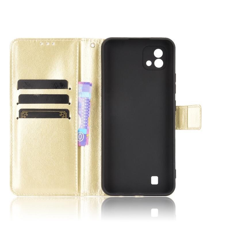 Crazy PU kožené peněženkové pouzdro na mobil Realme C11 (2021) - zlaté