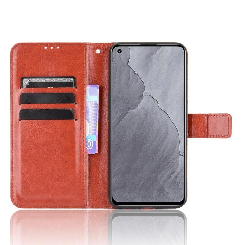 Crazy PU kožené peněženkové pouzdro na mobil Realme GT Master - hnědé