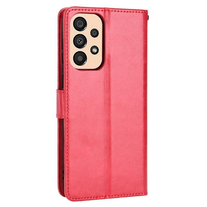 Crazy PU kožené peněženkové pouzdro na mobil Samsung Galaxy M23 5G - červené