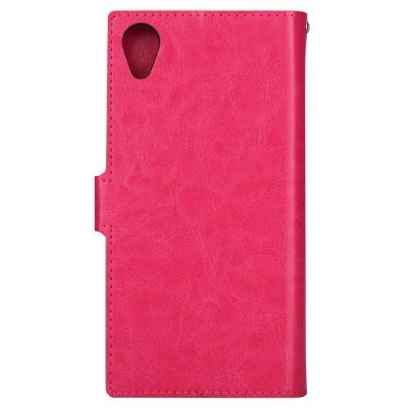 Crazy PU kožené peněženkové pouzdro na mobil Sony Xperia XA1 Plus - rose