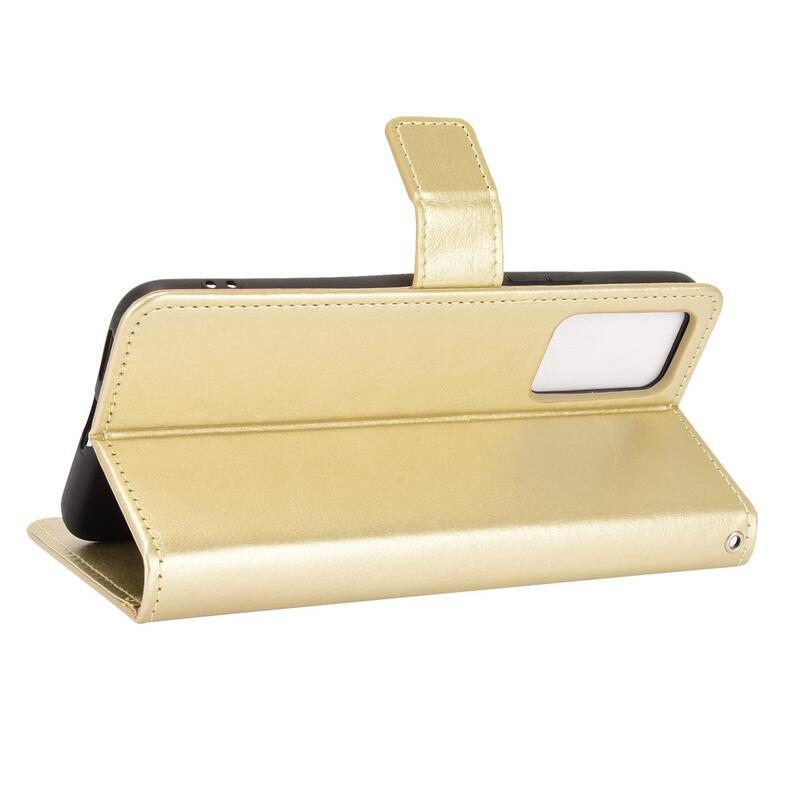 Crazy PU kožené peněženkové pouzdro na mobil Vivo V21 4G/5G - zlaté