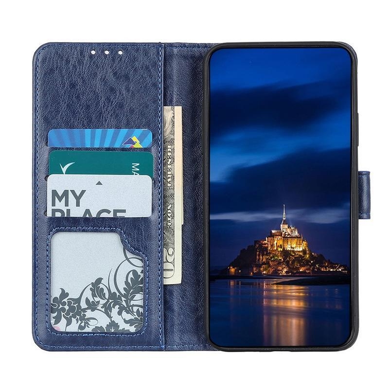 Crazy PU kožené peněženkové pouzdro na mobil Xiaomi Mi 10T 5G/10T Pro 5G  - modré