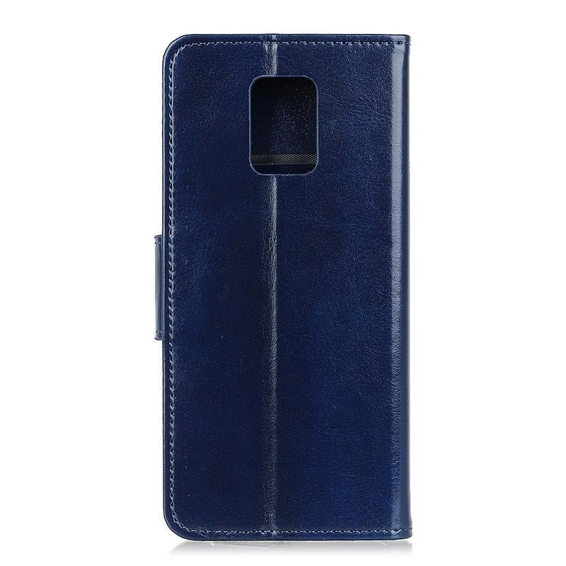 Crazy PU kožené peněženkové pouzdro na mobil Xiaomi Redmi Note 9 Pro/Note 9S - modré