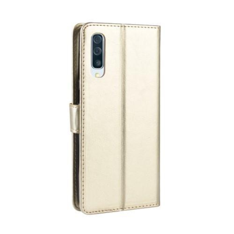 Crazy PU kožené peněženkové pouzdro na Samsung Galaxy A50 / A30s - zlaté
