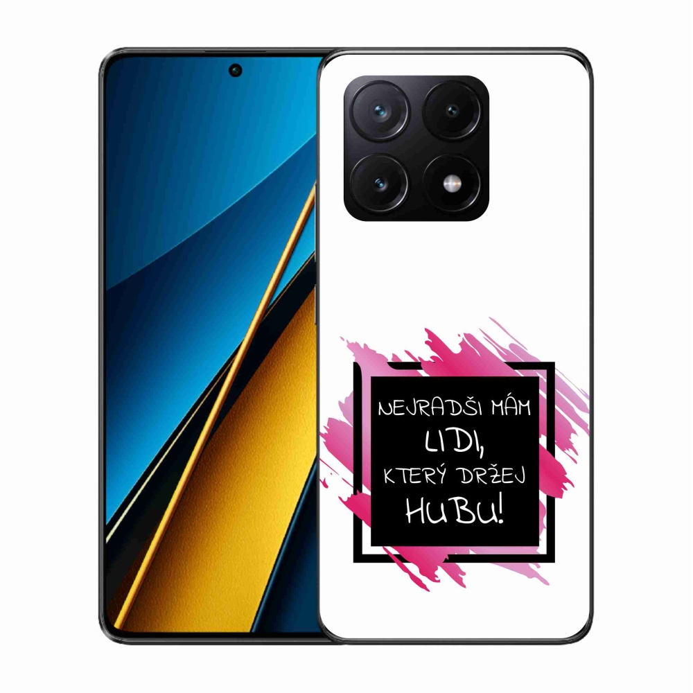 Gelový kryt mmCase na Xiaomi Poco X6 Pro 5G - vtipný text 7 černobílé pozadí