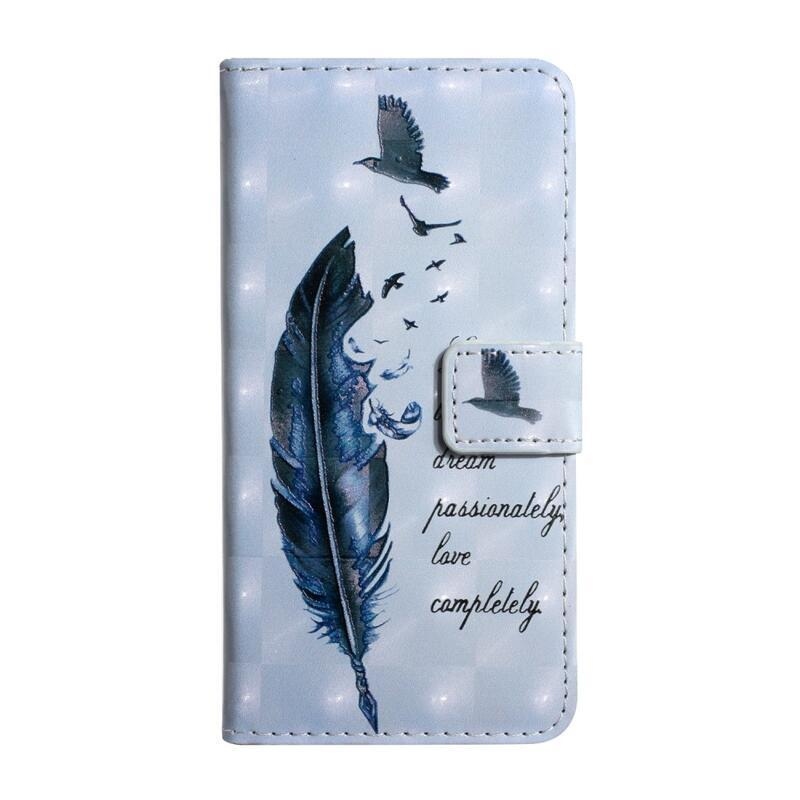 Creative peněženkové pouzdro na mobil Samsung Galaxy A13 5G/Galaxy A04s (164.7 x 76.7 x 9.1 mm) - modré pírko