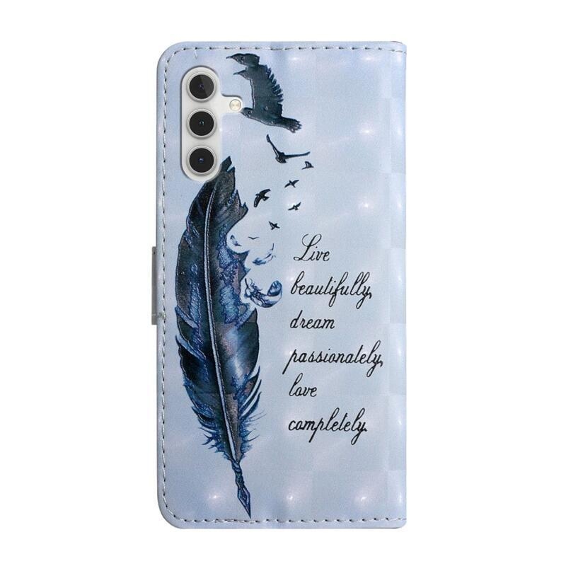 Creative peněženkové pouzdro na mobil Samsung Galaxy A13 5G/Galaxy A04s (164.7 x 76.7 x 9.1 mm) - modré pírko