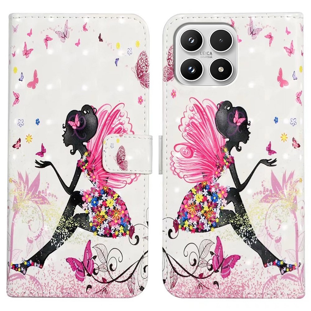 Creative peněženkové pouzdro na mobil Xiaomi 17 - dívka s motýly