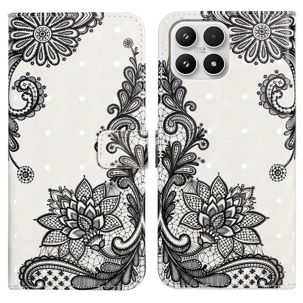 Creative peněženkové pouzdro na mobil Xiaomi 17 - krajkový květ