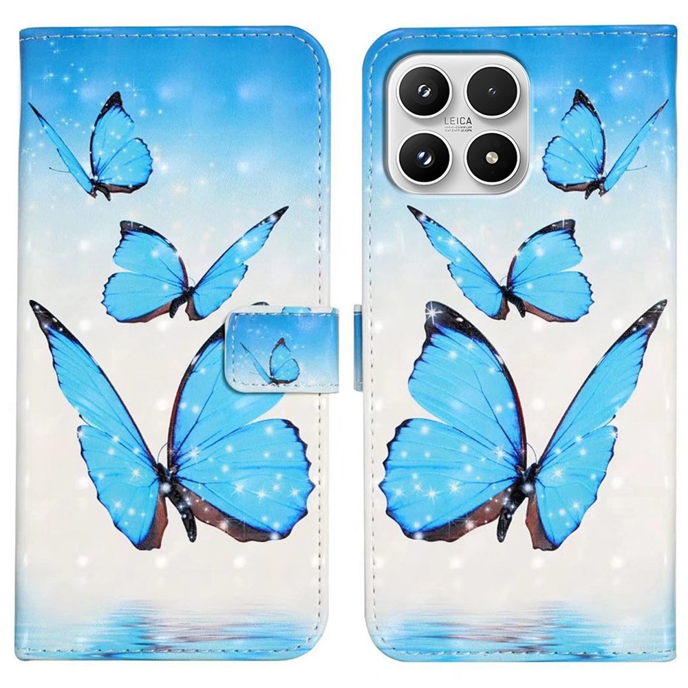 Creative peněženkové pouzdro na mobil Xiaomi 17 - modří motýli