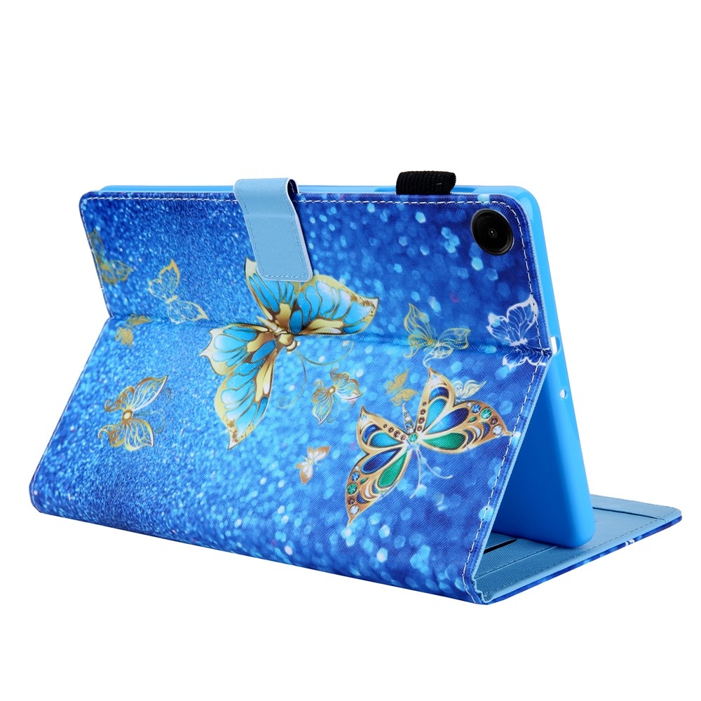 Cross chytré zavírací pouzdro na Samsung Galaxy Tab A11/Tab A9 - modrozlatí motýli