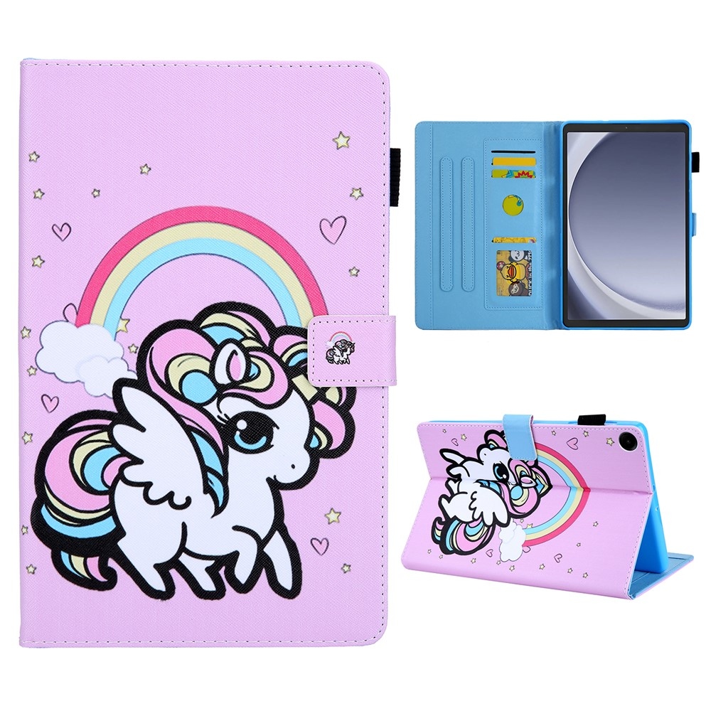 Cross chytré zavírací pouzdro na Samsung Galaxy Tab A11/Tab A9 - poník a duha