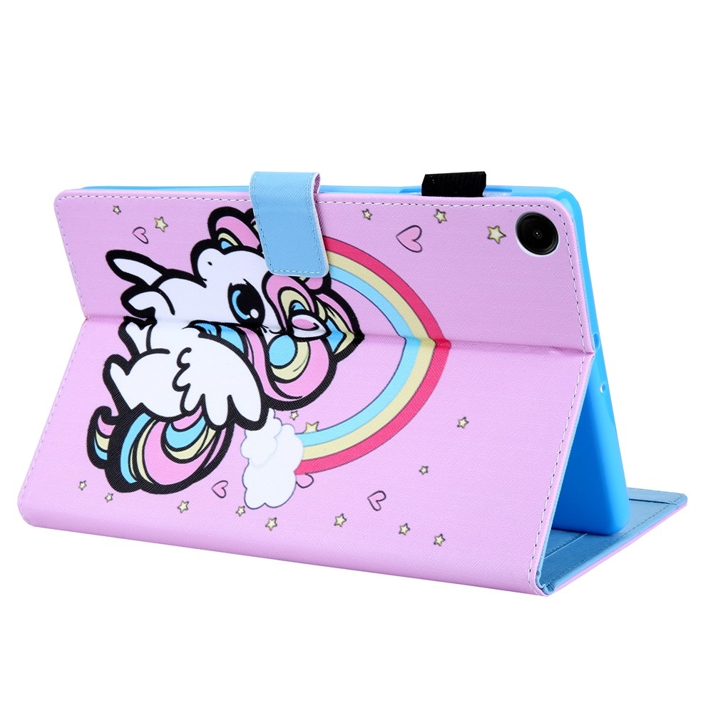 Cross chytré zavírací pouzdro na Samsung Galaxy Tab A11/Tab A9 - poník a duha