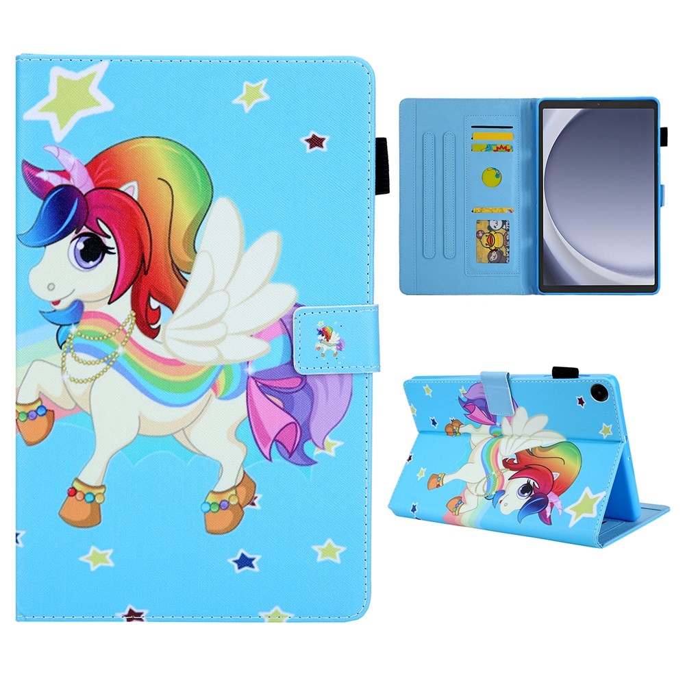 Cross chytré zavírací pouzdro na Samsung Galaxy Tab A11/Tab A9 - poník a hvězdy