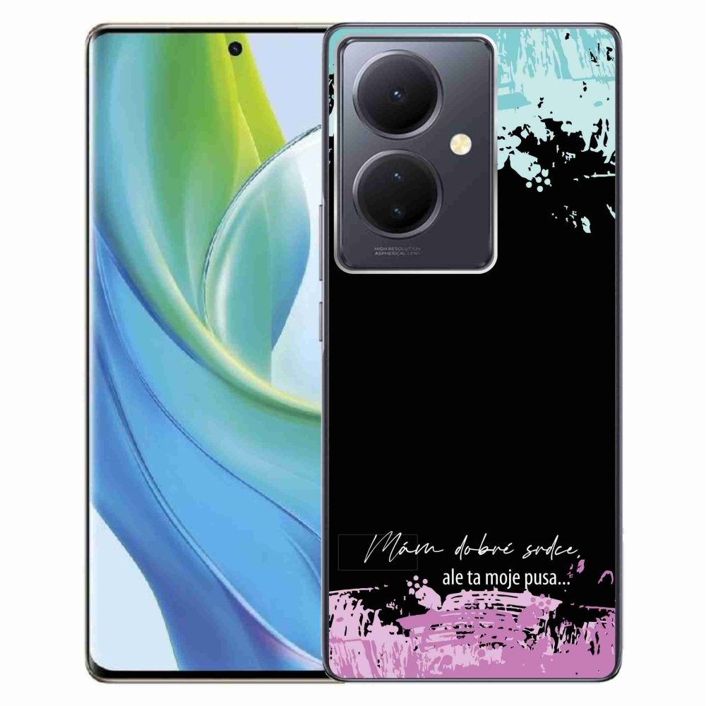 Gelový kryt mmCase na Vivo V29 Lite 5G - vtipný text 3 černé pozadí