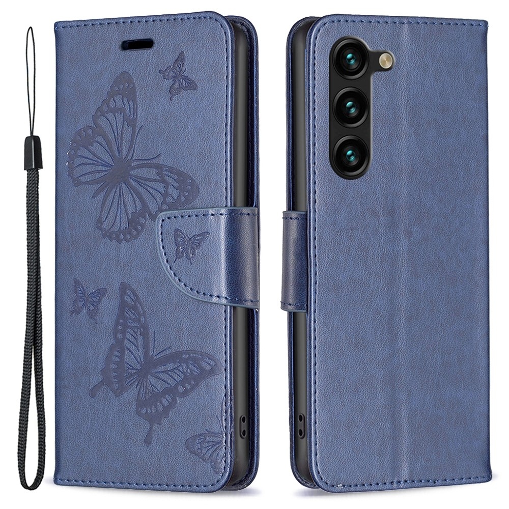 Butterfly knížkové pouzdro na Samsung Galaxy S24+/S25+ - tmavěmodré