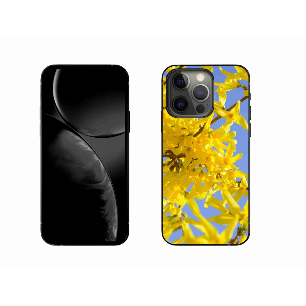 Gelový kryt mmCase na iPhone 13 Pro - žluté květy
