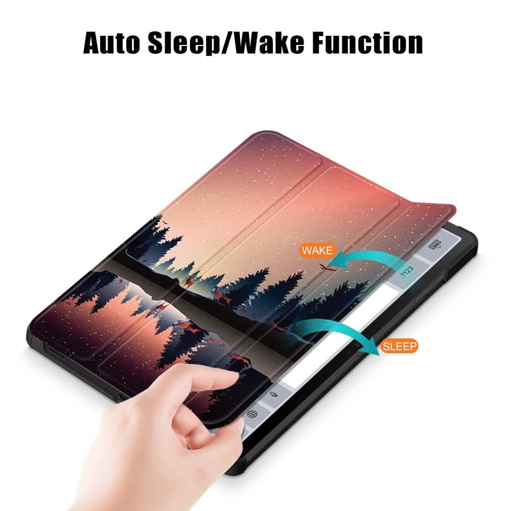 Print chytré zavírací pouzdro na Samsung Galaxy Tab S9/Tab S10 - les