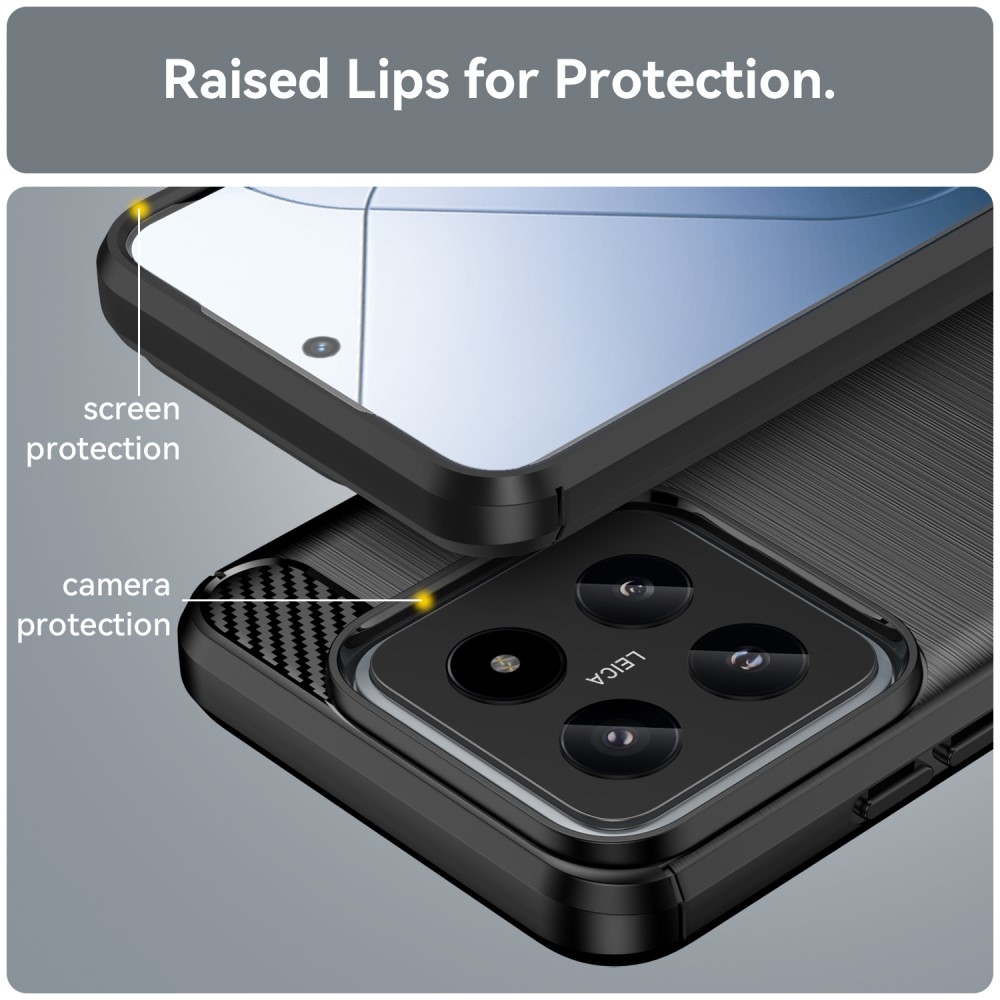 Carbon odolný gelový obal na Xiaomi 14 - černý