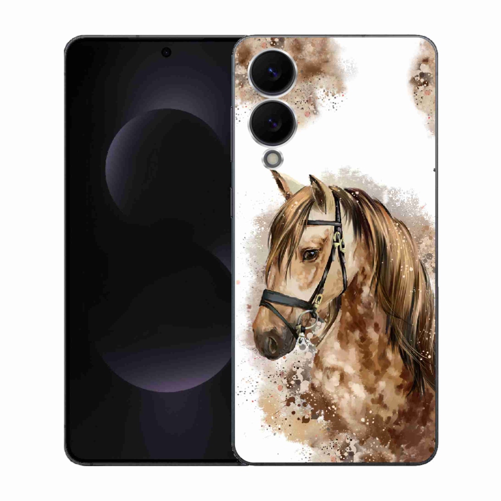 Gelový kryt mmCase na Samsung Galaxy S25 Edge - hnědý kreslený kůň