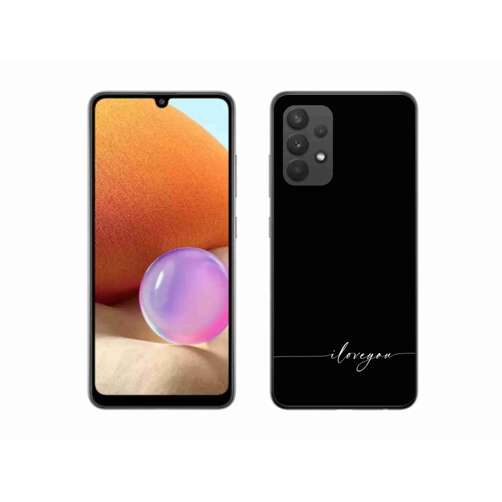 Gelový kryt mmCase na Samsung Galaxy A32 4G - I love you černé pozadí