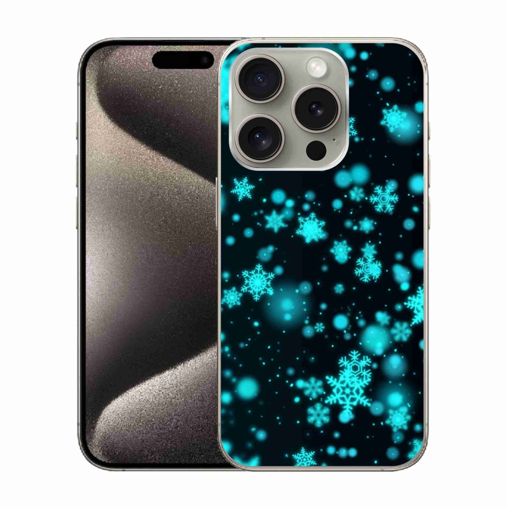 Gelový kryt mmCase na iPhone 15 Pro - sněhové vločky 1