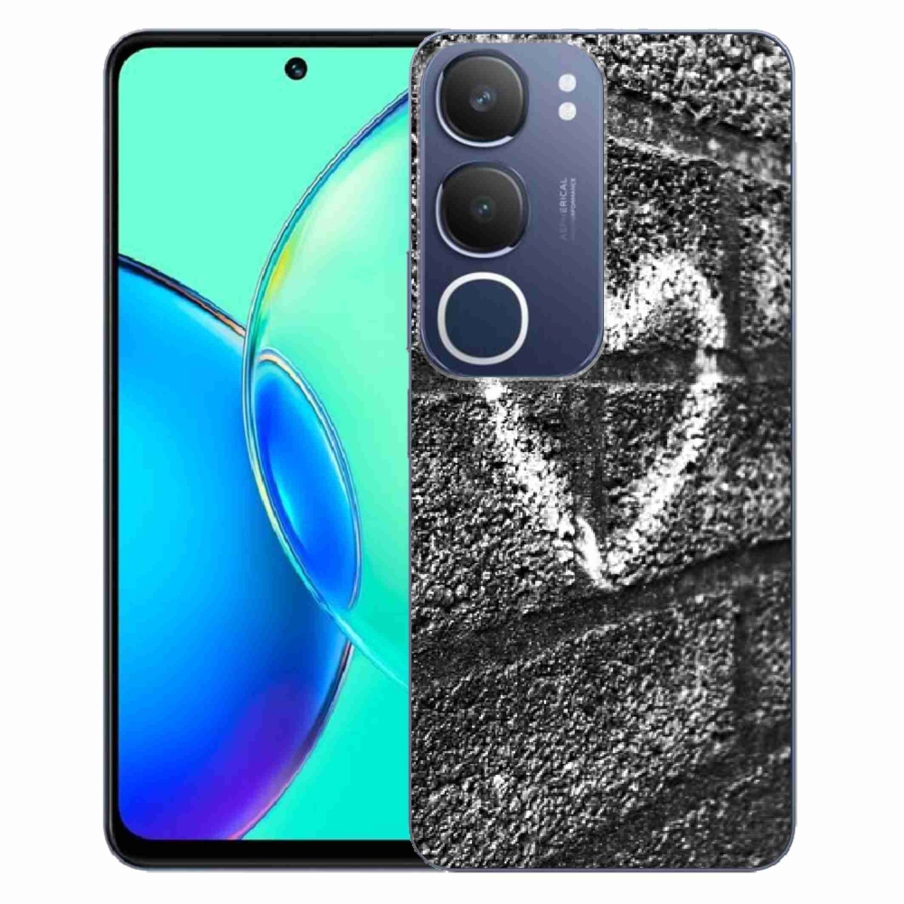 Gelový kryt mmCase na Vivo Y19s - srdce na zdi