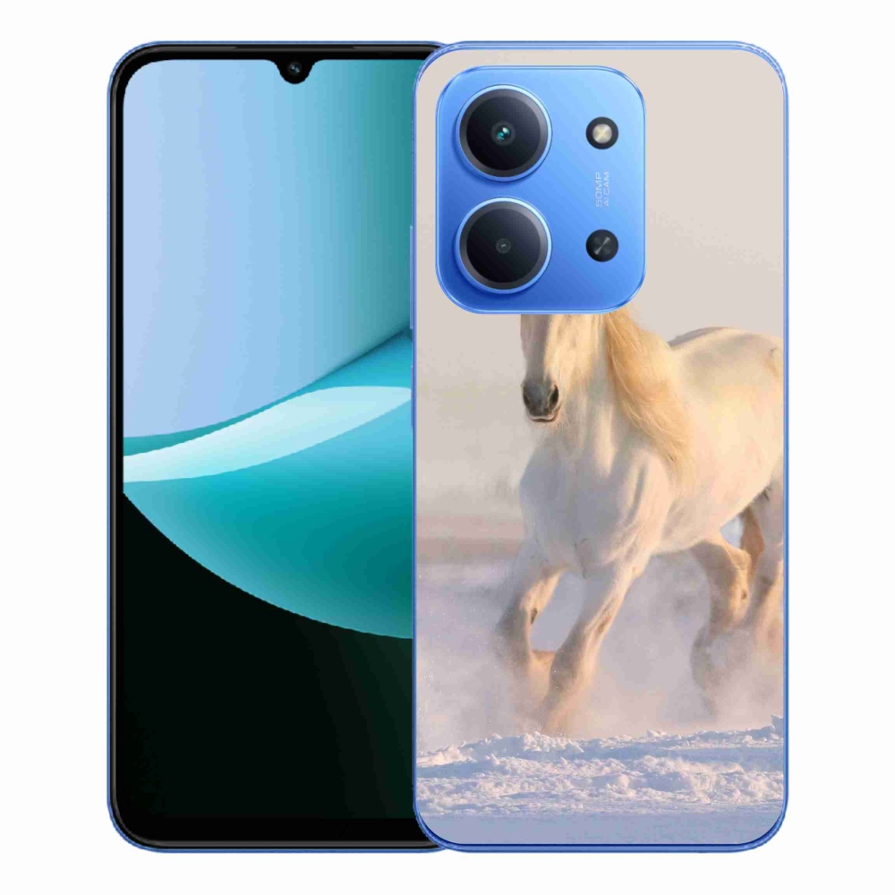 Gelový kryt mmCase na Xiaomi Redmi 15C 4G/5G (173mm) - kůň ve sněhu