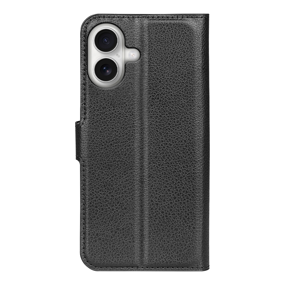 Litchi knížkové pouzdro na iPhone 17 - černé