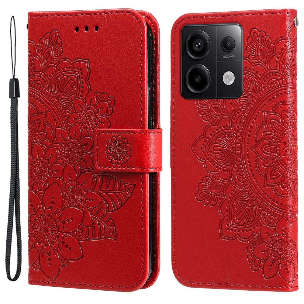 Mandala knížkové pouzdro na Xiaomi Redmi Note 13 Pro 5G/Poco X6 5G - červené