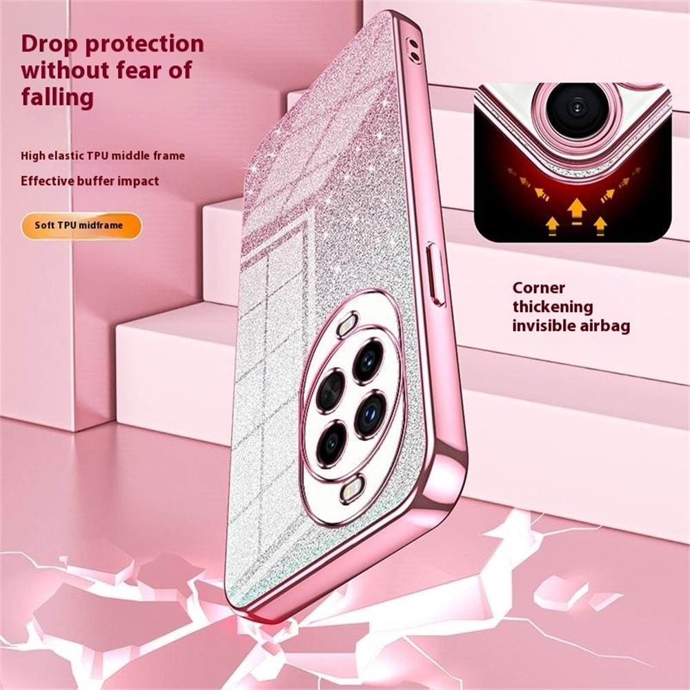 Cut gelový třpytivý obal na Huawei Nova 14 Pro 5G - růžový