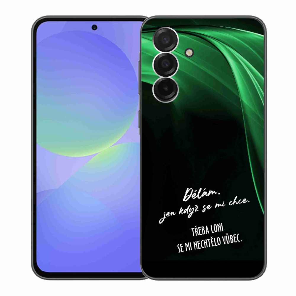 Gelový kryt mmCase na Samsung Galaxy A36 5G - vtipný text 12 černé pozadí