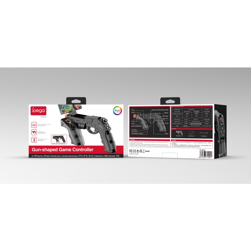 iPega 9257 Gun-Shaped Herní Ovladač Android/iOS/PS3/PS4/PC/N-Switch/SmartTV Black